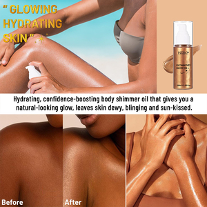 100 मिलीलीटर कार्बनिक हाइलूरोनिक एसिड शरीर शिमर तेल मॉइस्चराइजिंग ग्लिटर जलरोधी चमकदार जलरोधक चमकदार चमक ब्रोंज़र - Product Image 2
