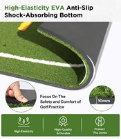 Tapete de Práctica para Simulador de Golf GP Premium, Guía de Postura en Forma de Cruz, Línea de Rango de Swing, Césped de Goma de Doble Densidad para Chipping y Driving