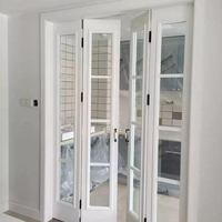 Portes de garage et de patio en aluminium, à double vitrage, pliantes, à double battant, sur mesure, en verre trempé, étanches