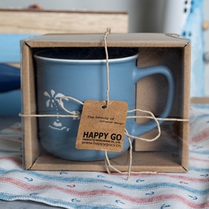 Neo thuyền & bãi biển Pharos Thiết kế cốc gốm Bát đặt cho ven biển trang trí nội thất lò vi sóng an toàn với nắp đậy cho cappuccino - Product Image 6