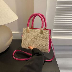 New Vintage Ladies Straw Handbag Women's Summer Beach Ladies <b>Purse</b> Woven Knitted Crossbody Shoulder Bag - Product Image 4
