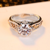 Bague de mode bicolore avec incrustation de zircon, design de luxe de niche, bijoux ajustables pour femme, vente en gros transfrontalière, élégante et remarquable