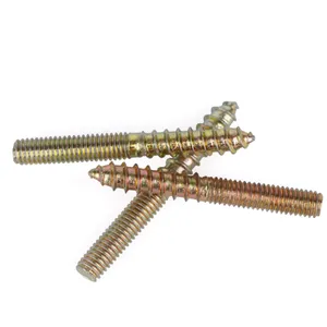 钢镀锌黄锌金属木材对木材双面吊架螺栓固定螺钉，用于家具
