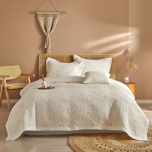 Vua Kích Thước Jacquard Comforter Set 3Pcs Bộ Đồ Giường Với Mềm Mại Khâu Bông Giường Chăn Gần Da Quilt Set - Product Image 1