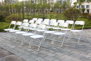 Wholesale Outdoor And Indoor White Garden Activity Folding Chairs Wedding Use Arc Steel Plastic Folding Party Chairs For Event