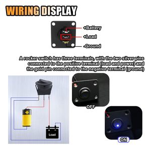 Interruptor basculante de montaje en superficie 1 <span class=keywords><strong>Gang</strong></span>, 12V 3P SPST <span class=keywords><strong>ON</strong></span>-OFF LED Rocker Toggle Switch Panel de control para Marine Boat Car Truck ATV RV - Product Image 5