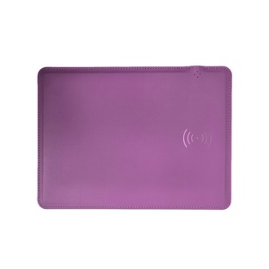 Custom Wireless Charging <b>Mouse</b> Pad 2 in 1 PU Leather Multifunctional Stitched Mousepad Waterproof Desk Pad with Wireless Charger - Product Image 5