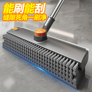 Brosse de sol pour salle de bain C16, grise et orange, à poils en nylon, avec manche télescopique, pour le nettoyage des carreaux, des toilettes et des interstices - Product Image 3