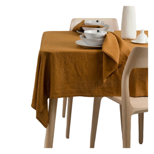 Elegant Woven Natural Washed Linen <b>Square</b> Customizable <b>Tablecloth</b> Durable and Eco-friendly for All Occasions - Product Image 5