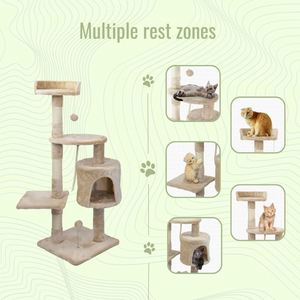 En gros, Arbre à chat luxueux et personnalisé pour la maison, avec grand condo pour animaux en peluche et griffoir en bois de sisal naturel - Product Image 6