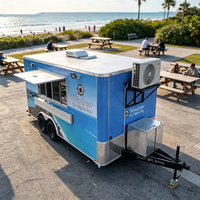 Remorque alimentaire commerciale avec climatiseur, friteuse et comptoir pour crevettes frites, idéale pour les plages de Californie