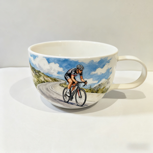 Taza <span class=keywords><strong>de</strong></span> Cerámica Hecha a Mano Personalizada - Diseño <span class=keywords><strong>de</strong></span> Bicicleta <span class=keywords><strong>de</strong></span> Carreras y Ciclista - Perfecta para Amantes del <span class=keywords><strong>Café</strong></span> - Product Image 4