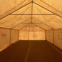 Tente d'été en coton de 12 m² avec tissu enduit épaissi, design imperméable pour l'extérieur, appartement à une chambre, convient à 3-4 personnes
