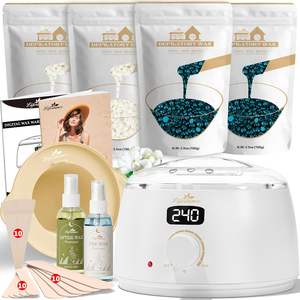 Kit de depilación Lifestance con calentador digital, 14.1 oz de cera dura en gránulos para depilación de bikini, rostro y cuerpo. - Product Image 1