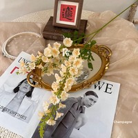 Bunga Sutra Buatan Lembut Kompatibel dengan Gaun, 2 Tangkai Delphinium, Dekorasi Pernikahan