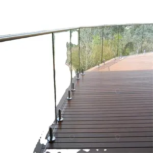 PRIMA-dekoratif Modern tanpa bingkai pagar kaca baja tahan karat berlapis kaca antigores rel tangga kaca