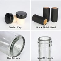 Bouteilles en verre transparent de 500 ml/16 oz avec bouchons en liège et capsules thermorétractables, bouteilles pour la fabrication de vin et de jus maison, pour Bordeaux