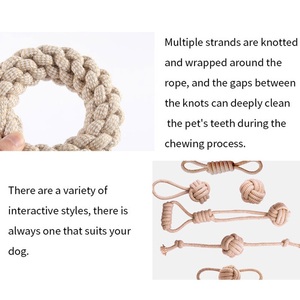 Set di Giocattoli Interattivi per Cani in Corda di Cotone Resistente, Indistruttibile, Piccolo e Robusto, Vendita all'Ingrosso dal Produttore - Product Image 3