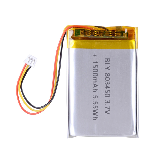 3.7V 1500mAh Li-Polymer Rechargeable Battery With PH 1.25mm 3pin Connector for MP3 DVD PAD Camera GPS Laptop 803450