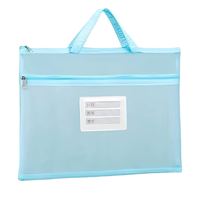 Bolsa de Documentos Reciclable Personalizada en Oferta, Bolsa Transparente con Cierre de Malla, para Oficina, Escuela, Archivos, Papel, con Asa, Colores Personalizados