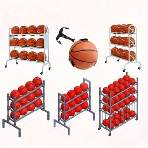 Uso eficiente del espacio en el suelo con estante de Bolas Vertical independiente para almacenamiento de baloncesto - Product Image 4