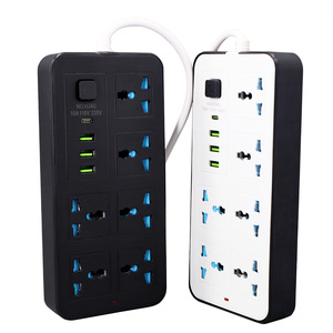 Tùy Chỉnh Cắm Bán Buôn Phổ Điện Đa Mở Rộng Ổ Cắm <span class=keywords><strong>USB</strong></span> C Cáp Dây Điện Dải 6 Cửa Hàng 2 Pin Điện Dải - Product Image 6