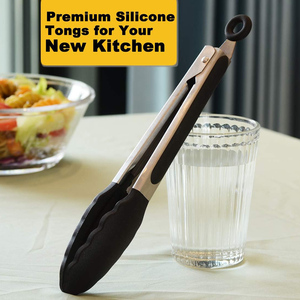Ustensiles de cuisine, pinces à barbecue résistantes à la chaleur, pinces à aliments en silicone avec embouts en silicone - Product Image 4