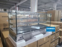 120L Acier Inoxydable Comptoir Gâteau Affichage Réchauffeur Boulangerie Vitrine Chauffée Alimentaire Vitrine Chaude Commercial
