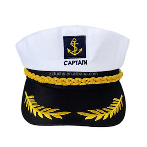 Dropshipping Schlussverkauf Erwachsene Yacht Boot Schiff Seemann Kapitän Kostüm Mütze Marine Admiral individueller weißer Hut - Product Image 1
