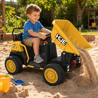 Camión de Juguete Eléctrico de Plástico para Niños, Vehículo de Construcción, Funciona con Batería de 12V, Control Remoto con Música