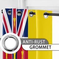 Rideau occultant en polyester recyclable imprimé numériquement avec le drapeau national de Niue, protection solaire et thermique pour fenêtre
