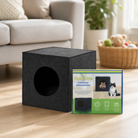 Maison pour chat en feutre gris foncé avec entrée ronde, lit-cave fermé pour animaux de compagnie, idéal pour l'intérieur, meuble et espace de repos pour chats