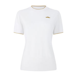 Maglione sportivo personalizzato da <span class=keywords><strong>donna</strong></span> a manica corta a girocollo bianco maglia in viscosa - Product Image 1