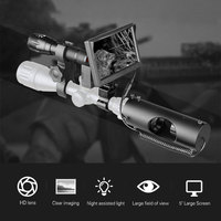 Kamera berburu perangkat penglihatan malam, monokuler 200 yard Digital IR teleskop perbesaran optik dengan layar 5 "perekam Video kamera berburu