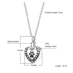 Kalung Liontin Parfum Antik 316L, Liontin Kremasi Hati Stainless Steel - Product Image 2