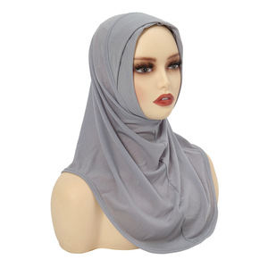 Turbante hiyab de poliéster de color sólido al por mayor para mujeres musulmanas, bandana de moda, sombrero religioso instantáneo para Oriente Medio Islam - Product Image 6