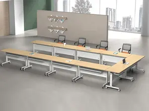 Yüksek kaliteli ticari mobilya hareket tekerlekler katlanabilir eğitim okul ofis masası katlanır masa konferans eğitim masaları