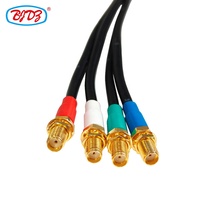 Kabel Rakitan Jumper SMA Male Elbow ke SMA Female Bulkhead untuk Kabel Quadruplets LMR195 LMR200 5D-FB RG223