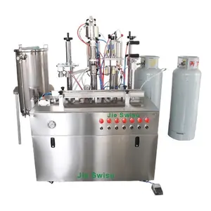 Latas de llenado de aerosol de espuma de Pu semiautomática de tipo separado, máquina de llenado de cilindro de biogás de oxígeno