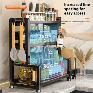 Nuevo Estante de Cocina Multifuncional de Hierro, Diseño Moderno y Sostenible, Estante para Especias de Varias Capas, Porta Botellas de Condimento y Cuchillos - Product Image 3