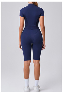 Nouvelle conception de vêtements de fitness, combinaison de yoga une pièce, compression, évacuation de l'humidité, short à manches courtes pour la salle de sport, combinaison de yoga - Product Image 3