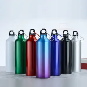 Botella de gran capacidad para deportes al aire libre, botella de agua de aluminio portátil, botellas de color degradado para estudiantes