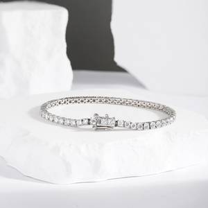 Bracciale Unisex 2mm 925 in argento Sterling singola fila 5A Cubic zircone bracciale Tennis <span class=keywords><strong>uomo</strong></span> <span class=keywords><strong>e</strong></span> donna Hip Hop Full Row Diamond - Product Image 6