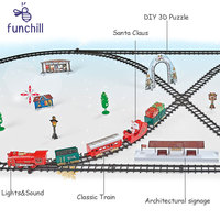 Lumière musicale ferroviaire électrique pour enfants Puzzle 3D éducatif DIY jouets de Noël Slot Car Race Track Sets for Kids