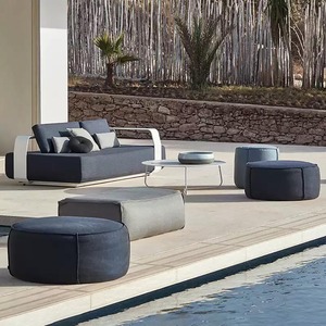 Ensemble de canapés modulaires en aluminium pour l'extérieur, tissu imperméable, canapé de salon design pour patio, combinaison de canapés - Product Image 3