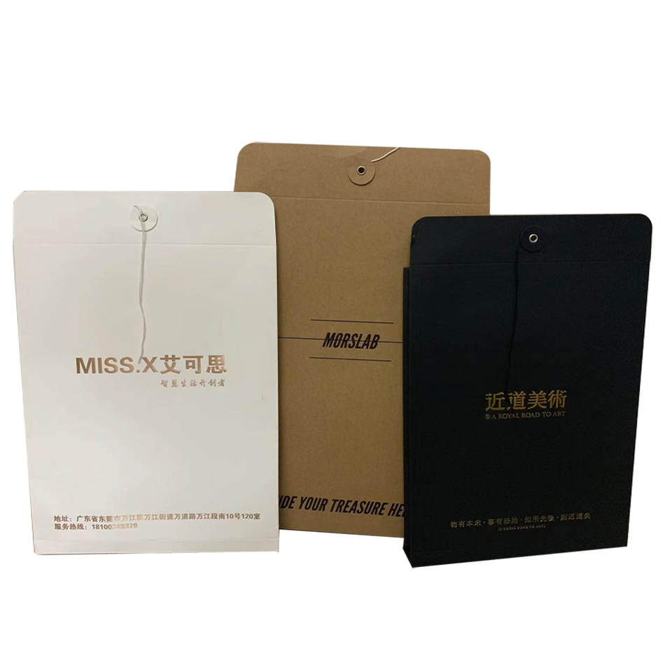 Расширяющийся карман для файлов с логотипом на заказ, конверты из крафт-бумаги А4 для упаковки документов с застежкой-кнопкой