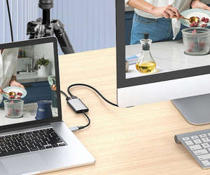 อะแดปเตอร์สายเคเบิลไมโคร HDTV ไปยัง HDTV แบบสองทิศทาง4K60Hz พร้อมช่องสัญญาณเสียงโค้งสำหรับเครื่องเล่นเกมและโปรเจคเตอร์ - Product Image 6