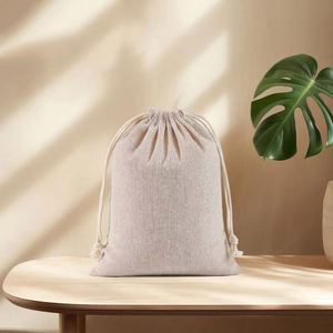 Wholesale Special <b>Gift</b> Canvas Bags Cotton Linen Bunches Pocket Drawstring Storage Bag for Shopping - Product Image 2