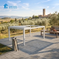 Pergola motorisée en aluminium à lames orientables Sweet Home, auvent rétractable extérieur, système d'ombrage imperméable pour jardin, style antique
