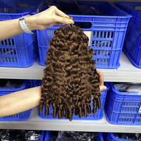 Extensions de cheveux naturels 100 % vierges non traités du Cambodge, couleur naturelle, pré-bouclées, boucles françaises, pour crochet, double trame machine